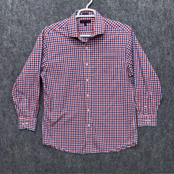 Men's Tommy Hilfiger regular fit button up shirt long sleeve size L 16.5 32/33 - Picture 2 of 5